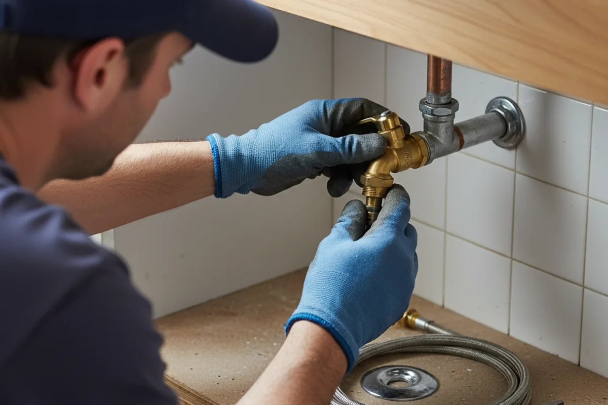 Shutoff valve and fitting work during Well Pump Repair in Long Beach